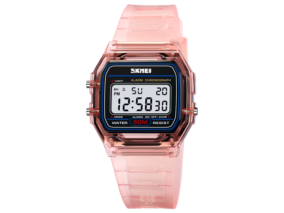 Reloj deportivo casual con cronógrafo digital para mujer con correa de TPU moderna, reloj de pulsera impermeable para mujer con alarma.