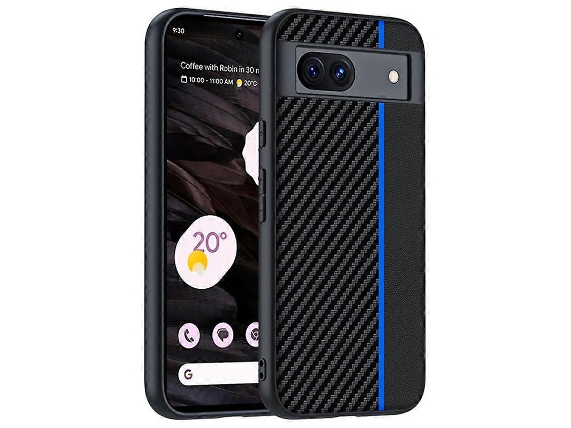 Funda Fina De Piel Sintética Con Textura De Fibra De Carbono Para Google Pixel 8a