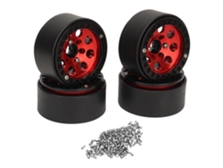 4 Llantas De 1,9 Pulgadas Para Rc, Fabricadas En Aleación De Aluminio Resistente, Para Axial Scx10 Ii Iii (rojas).