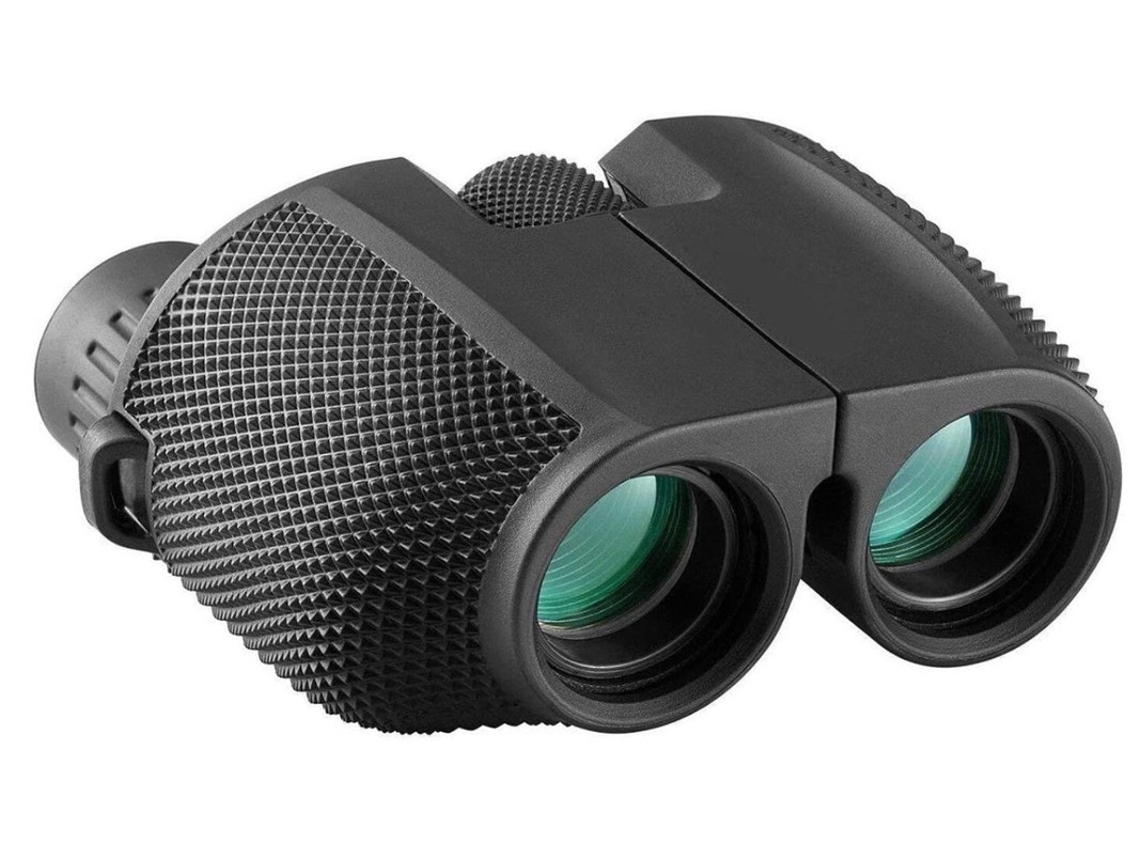 Binoculares compactos para adultos, mini binoculares impermeables de 10x25 con potentes lentes plegables Yizhood (negros)