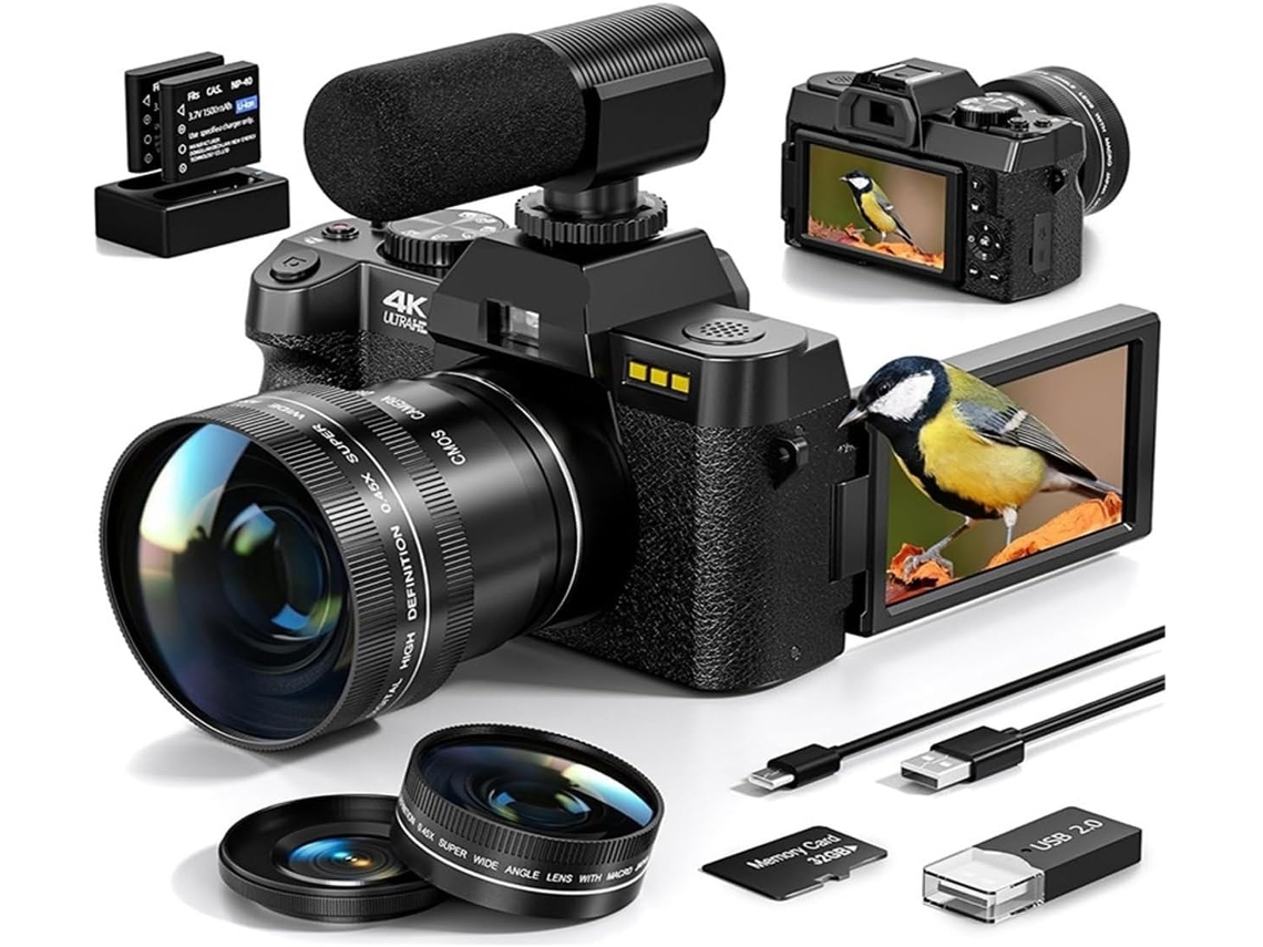 Cámara Digital 4k De 48 Mp, Pantalla Abatible De 3 Pulgadas, Cámara Para Vlogging.