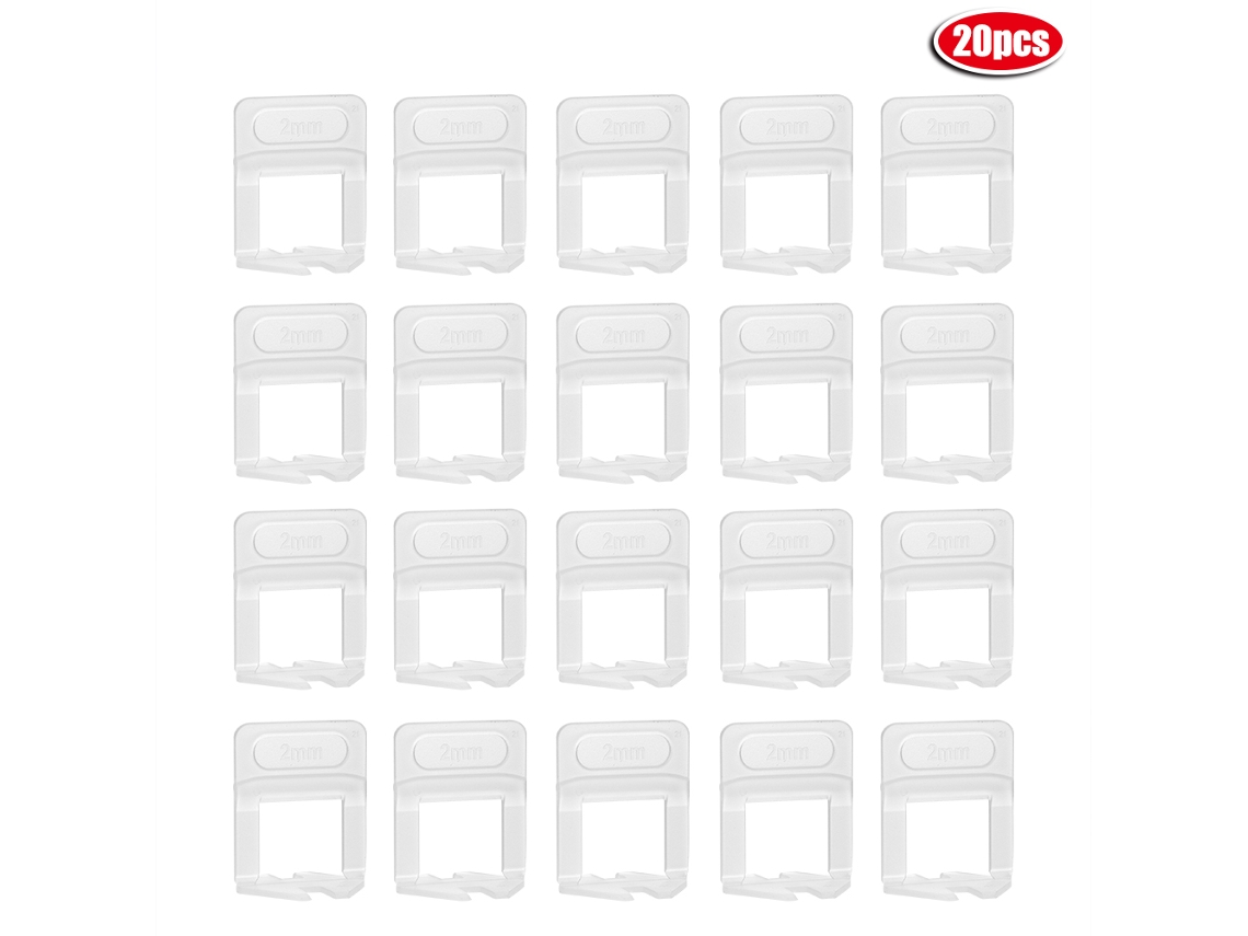 20 Piezas De Base Niveladora De Baldosas De 2 Mm, Herramienta Auxiliar Con Clip Para Sistema De Nivelación De Baldosas