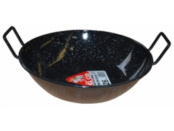 18 Cms Sarten Honda Esmaltada Negra Con 2 Asas,perol Para Migas