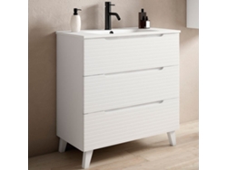Mueble de baño con Lavabo BOREAL 100x45 cm acabado Blanco mate 3 cajones con patas