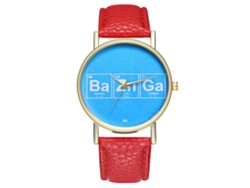 Reloj De Cuarzo Con Correa De Cuero Pu Letras Moda Números Romanos Unisex Rojo