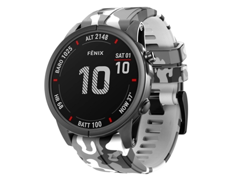 Correa de reloj de silicona de camuflaje para Garmin Fenix 7 (blanco)