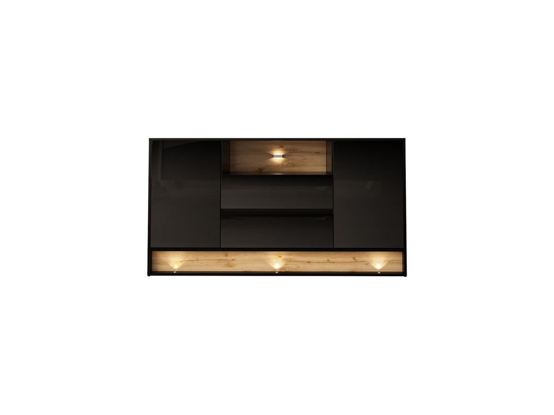 Aparador FURNLUX Vision (Negro, Madera Contrachapada - 160X40X85 Cm)