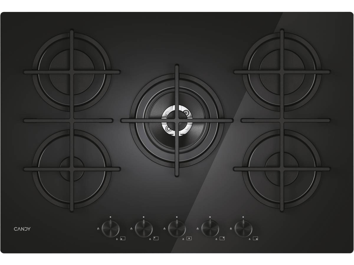 Placa de Gas CANDY CVG74WTB Radiante (Gas Natural - 75 cm - Negro)