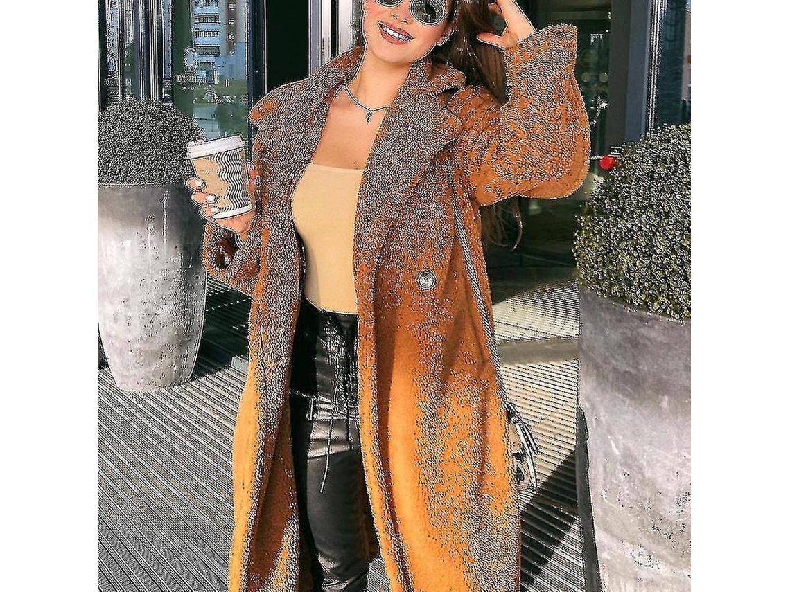 2026-chaqueta Larga Fluffy De Invierno Para Mujer