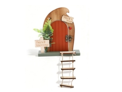 Puerta de elfo, de madera, decoración de cuento de hadas, Digitallab