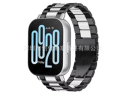 La pulsera de acero Sanzhu, versión juvenil, es adecuada para el Redmi Watch 5 Lite Yunzii negro y plateado.