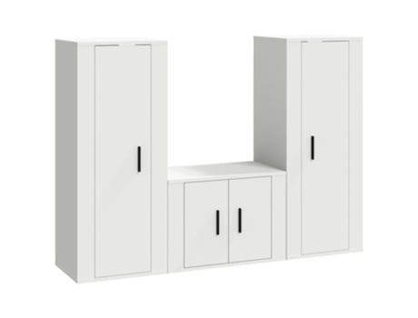 Conjunto 2 de muebles de TV VIDAXL madera contrachapada blanco