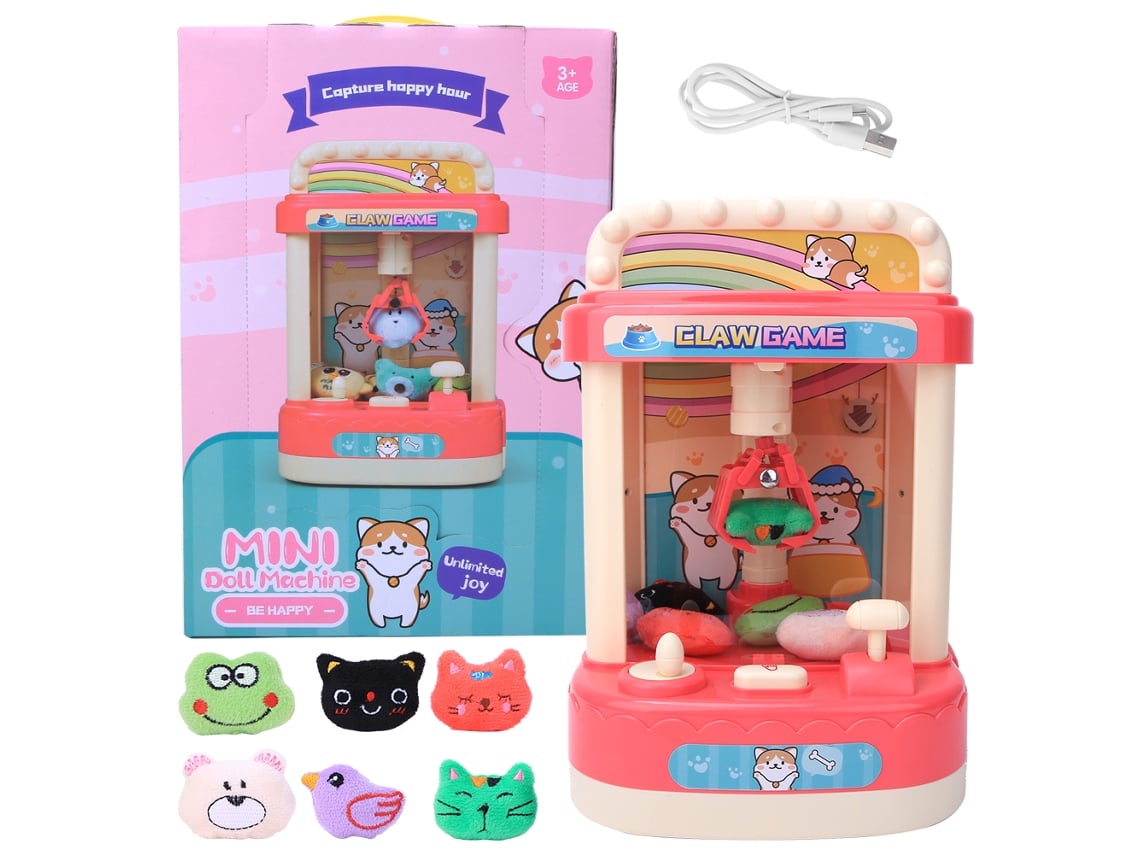 Rebe-juguete Máquina De Agarrar Muñecas Mini Con Luz Y Música Para Interacción Padre-hijo (rosa)