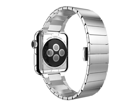 Correa de acero inoxidable con hebilla de mariposa para Apple Watch Series 8/7 41mm - plata
