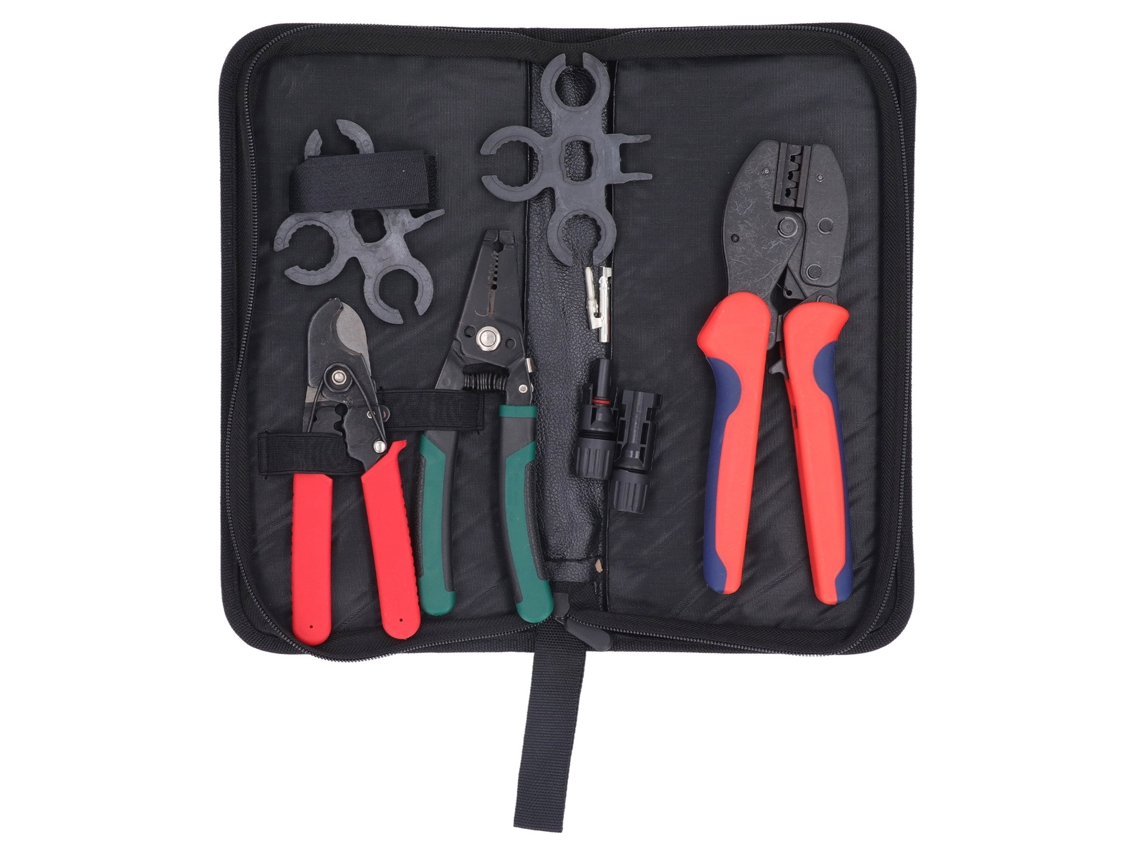 Juego De Herramientas De Crimpado Solar Con Alicates De Corte Y Pelacables Para Cables De 2,5, 4 Y 6 Mm² - Conector Solar
