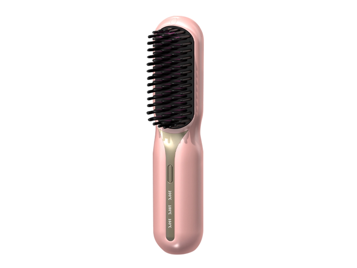 Cepillo Alisador De Iones Negativos Recargable Por Usb Mdug (rosa)