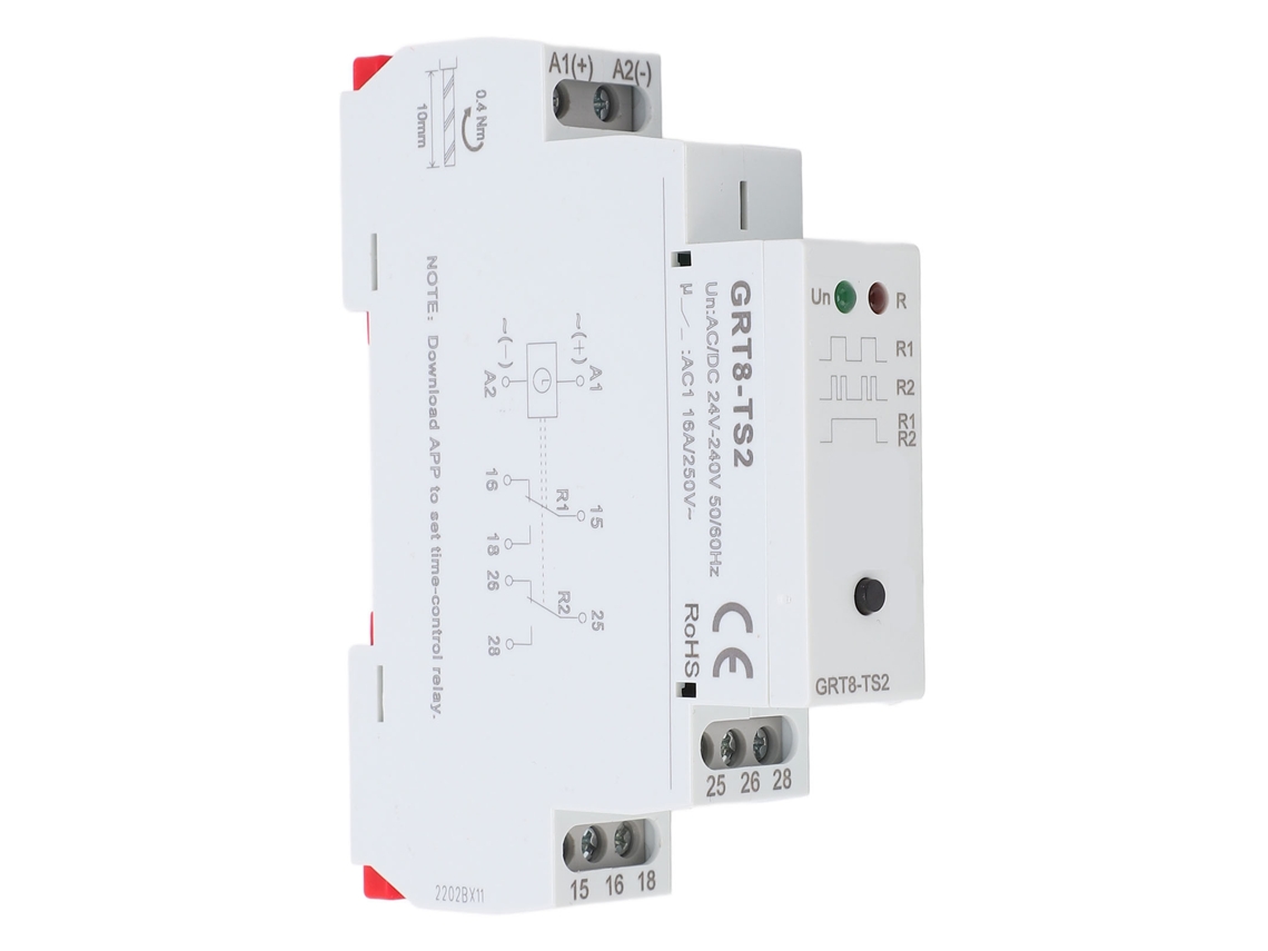 Relé Temporizador Auxiliar Con Indicador Led Y Carcasa De Abs Ignífugo, Ca/cc 24-240 V.