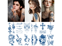 12 Pegatinas De Tatuajes Temporales A Base De Hierbas Para Decorar El Brazo.