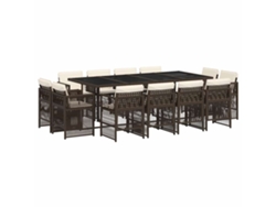 Maison Exclusive - Set Muebles De Jardín 13 Pzas Y Cojines Ratán Sintético Marrón
