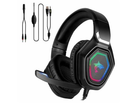 Auriculares Gaming ENKES Estéreo Premium con Micrófono Ps4 Pc Xbox One Auriculares Estéreo con Bajo de 3.5Mm Led Negro