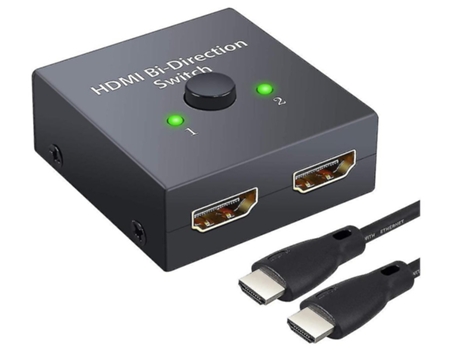 Switch Hdmi 4K 3D Divisor Bidireccional 1In 2Out / 2In 1Out con Cable 1M Doble Toma BISBISOUS