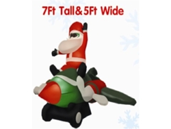 Papá Noel Inflable Avión 160 Cm Led Decoración Exterior Navidad