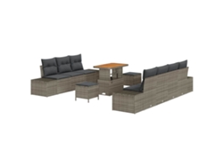 Maison Exclusive - Conjunto De Sofás De Jardín Con Cojín 10 Pcs Gris Poliratán