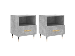 Maison Exclusive - Mesita Noche 2 Uds Madera Ingeniería Gris Hormigón 40x35x47,5cm