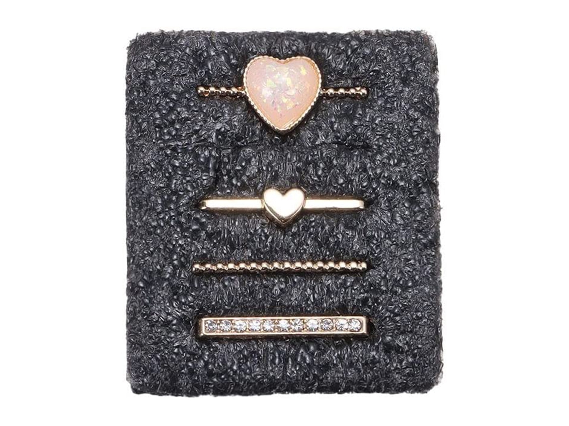 4 Piezas De Colgantes De Metal, Pulsera, Anillo De Diamantes De Imitación, Accesorios De Decoración Para Pulsera, Oro, Plata, Rosa, 21 Mm