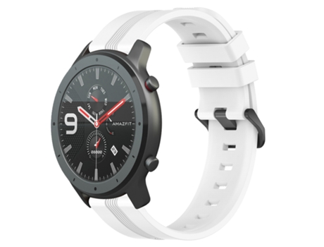 Correa de reloj inteligente para Amazfit GTR 47 mm 22 mm Correa de reloj de rayas cóncavas de silicona (blanco)