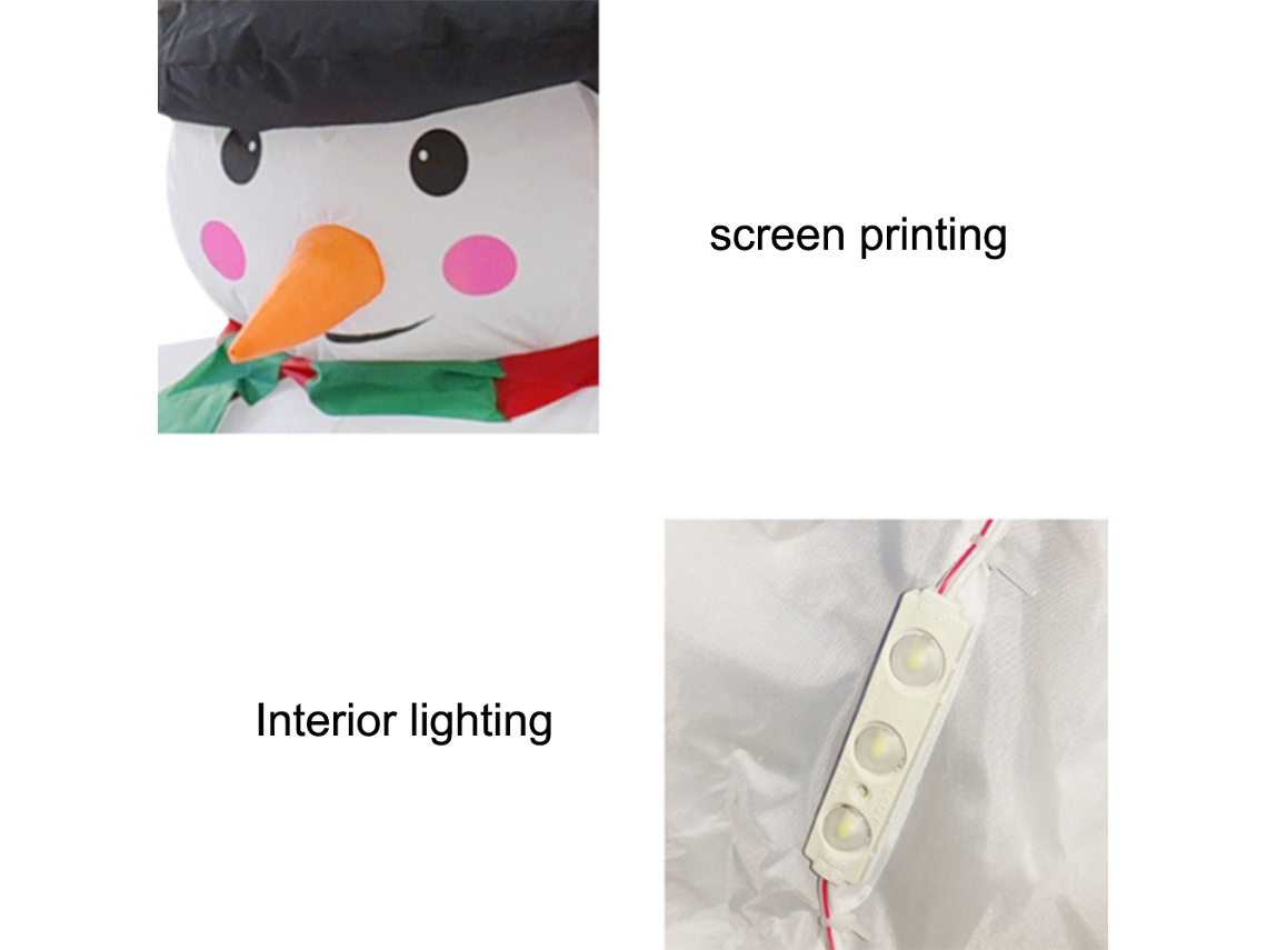 Arco navideño inflable con luces LED, Papá Noel y muñeco de nieve