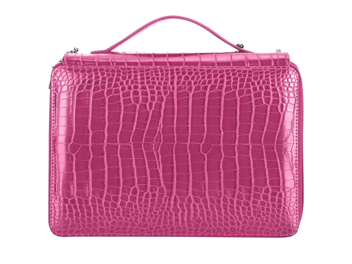 Estuche De Lápices 5 Capas Con Cremallera Bolsa De Almacenamiento 252 Ranuras Capacidad Grande Rosa Rojo