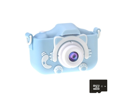Cámara Digital SLOWMOOSE para Niños HD Gato Azul SD 32 GB
