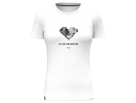Camiseta de Mujer SALEWA Pure Heart Dry Blanco (XS)