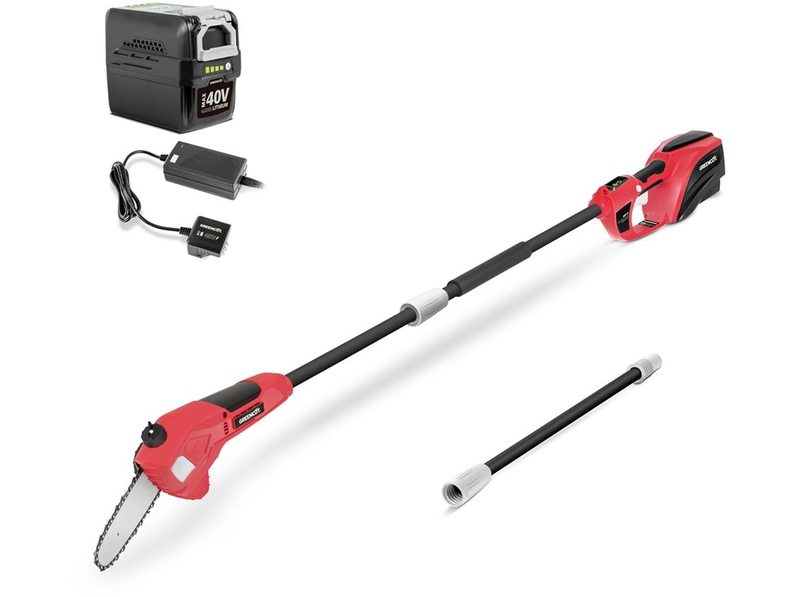 Pack cortacésped telescópico a batería 40V, barra de 10'', batería 2Ah y kit cargador, arnés, 1 pértiga alargadora de 75cm - Greencut Pack PP400L