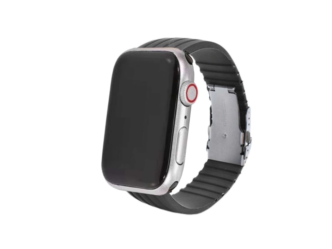 Correa de silicona adaptable a rayas para Apple Watch Ultra 49 mm gris Saisiyiky