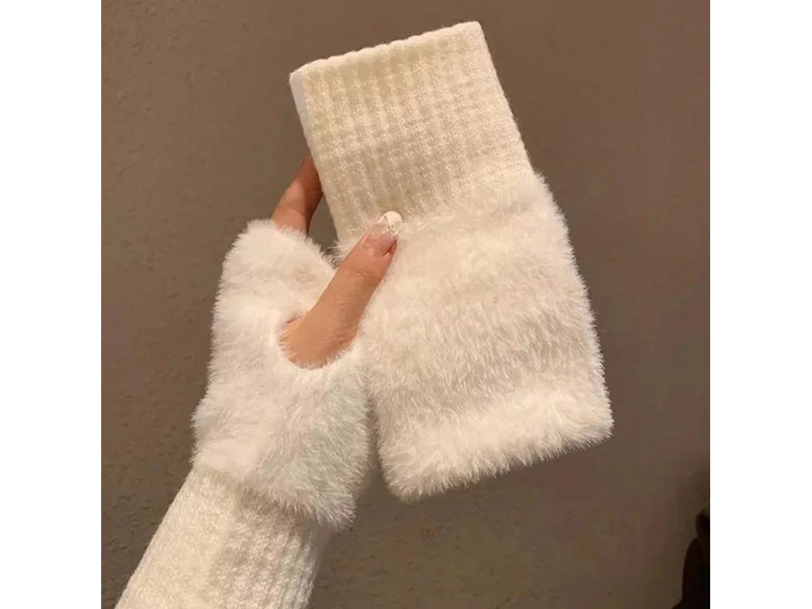 Guantes Unisex Para Pantallas Táctiles, Resistentes Al Viento Y Fabricados En Ante, Con Dedos Cortos: Ideales Para El Invierno. Multifuncion