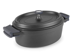 Cacerola Oval LACOR (Acero Inoxidable- Negro-31cm)