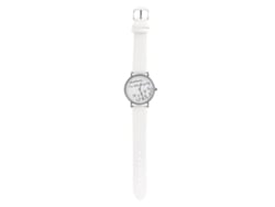 Relógio De Pulso Analógico De Quartzo Redondo Com Strass Pu Disu (branco)