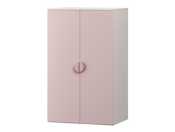 Armario infantil Sandnes con 2 puertas 123x60x40 cm Blanco/rosa.ken.casa