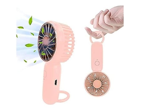 Mini ventilador portátil, ventilador de mesa de mano, ventilador con batería USB, ventilador de 3 velocidades, ventilador silencioso y potente de B...