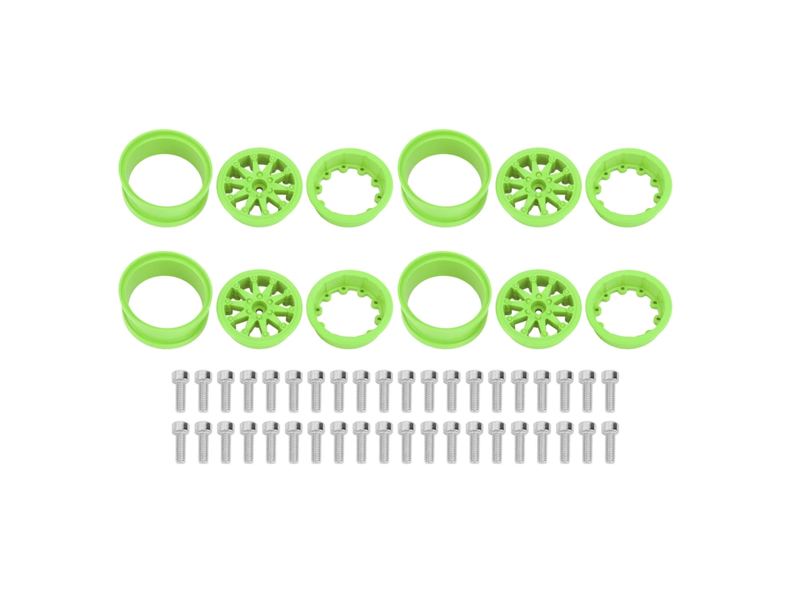 Juego De 4 Aros De Nailon De 2,2 Pulgadas Para Coches Rc Axial Scx10 Wraith Rr10 1/10 (verde)