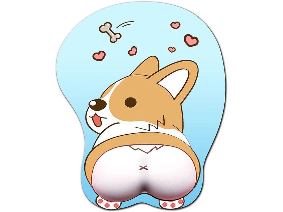 Alfombrilla De Ratón Corgi Con Soporte De Silicona Antideslizante Para La Muñeca, Ideal Para La Oficina Y Los Videojuegos. Tamaño: 260 X 220 X 30 Mm.