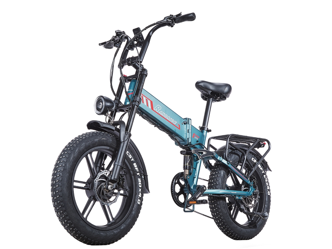 Bicicleta Eléctrica Randride Yx20m-2 (azul Verdoso / Doble Motor De 2000 W / Batería De 20 Ah)