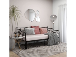 Estructura sofá cama extraíble sin colchón metal negro 90x200cm