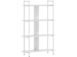 Librería De 4 Baldas Con Panel Metálico Perforado Y Acabado Blanco.