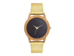 Reloj De Pulsera Analógico De Cuarzo Con Correa De Malla Clásico Estilo Oro Para Mujer Y Hombre