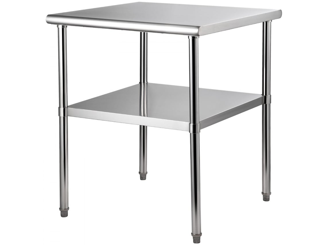 Mesa de Trabajo de Acero Inoxidable 76x76x91cm con Estante Ajustable Tekmaquinas