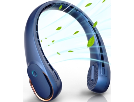 Ventilador De Cuello Portátil Viento Fuerte Ajustable Enfriamiento De 360 ​​​​ Ultra Silencioso Sin Diseño De Aspas De Ventilador - Azul CHRONUS...