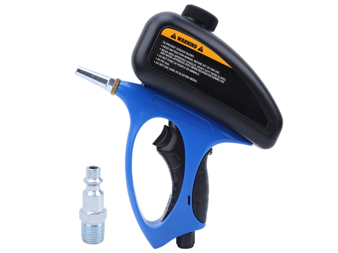 Pistola de jateamento pneumática pequena, portátil, com bico manual para remoção de ferrugem e anti-incrustante em vidros.